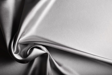 Shiny silver satin