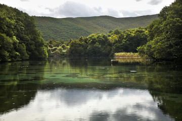 Fototapeta na wymiar Pond in Saint Naum. Macedonia