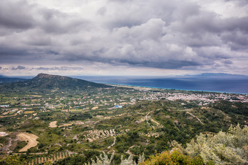Fototapeta na wymiar View from Filerimos mountain, Rhodes island, Greece