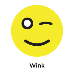 Fototapeta premium Wink icon vector sign and symbol isolated on white background