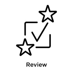 Review icon vector sign and symbol isolated on white background