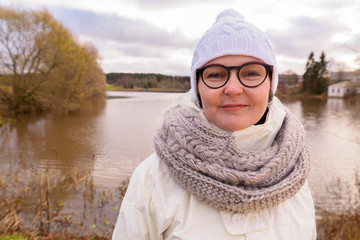 Mature beautiful woman getting away from it all with nature