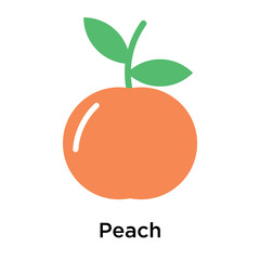 Peach icon vector sign and symbol isolated on white background