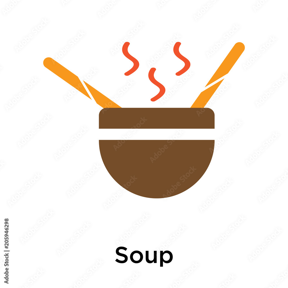 Sticker Soup icon vector sign and symbol isolated on white background