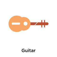 Guitar icon vector sign and symbol isolated on white background