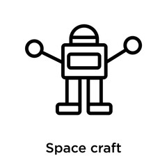 Space craft icon vector sign and symbol isolated on white background