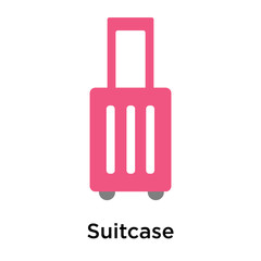 Obraz premium Suitcase icon vector sign and symbol isolated on white background