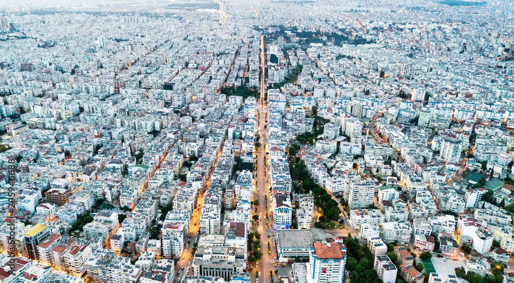 Wall mural aerial view on the towm. beautiful concept and idea of traveling