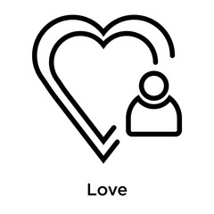 Love icon vector sign and symbol isolated on white background