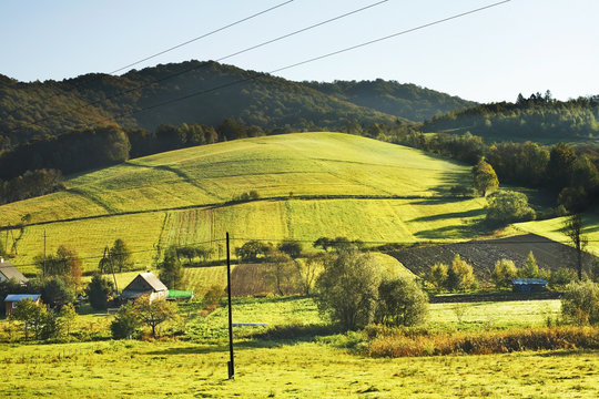 Landscape near Terka village. Subcarpathian voivodeship. Poland