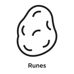 Runes icon vector sign and symbol isolated on white background