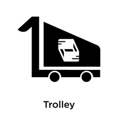 Trolley icon vector sign and symbol isolated on white background
