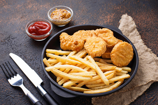 French Fries And Chicken Nuggets 