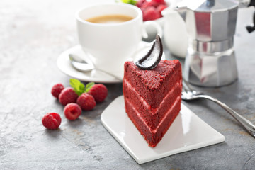 Red velvet cake slice