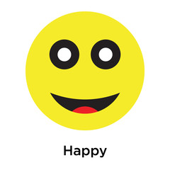 Fototapeta premium Happy icon vector sign and symbol isolated on white background