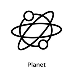 Planet icon vector sign and symbol isolated on white background