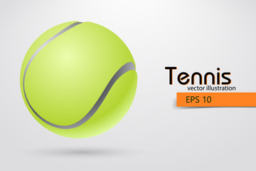Silhouette of a tennis ball from particles.