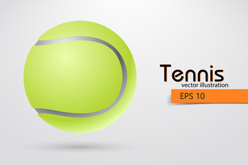 Silhouette of a tennis ball from particles.