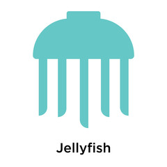 Jellyfish icon vector sign and symbol isolated on white background