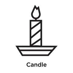 Candle icon vector sign and symbol isolated on white background