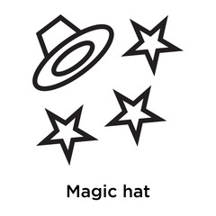 Magic hat icon vector sign and symbol isolated on white background