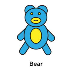 Bear icon vector sign and symbol isolated on white background