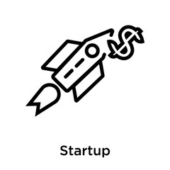 Startup icon vector sign and symbol isolated on white background