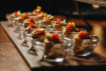 Delicious canapes as event dish