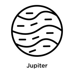 Jupiter icon vector sign and symbol isolated on white background