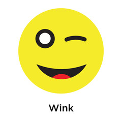 Wink icon vector sign and symbol isolated on white background