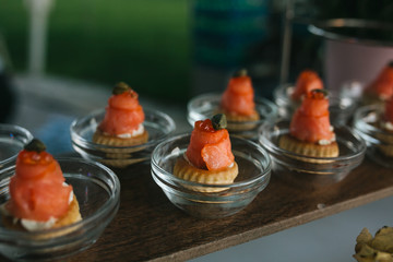 Delicious canapes as event dish
