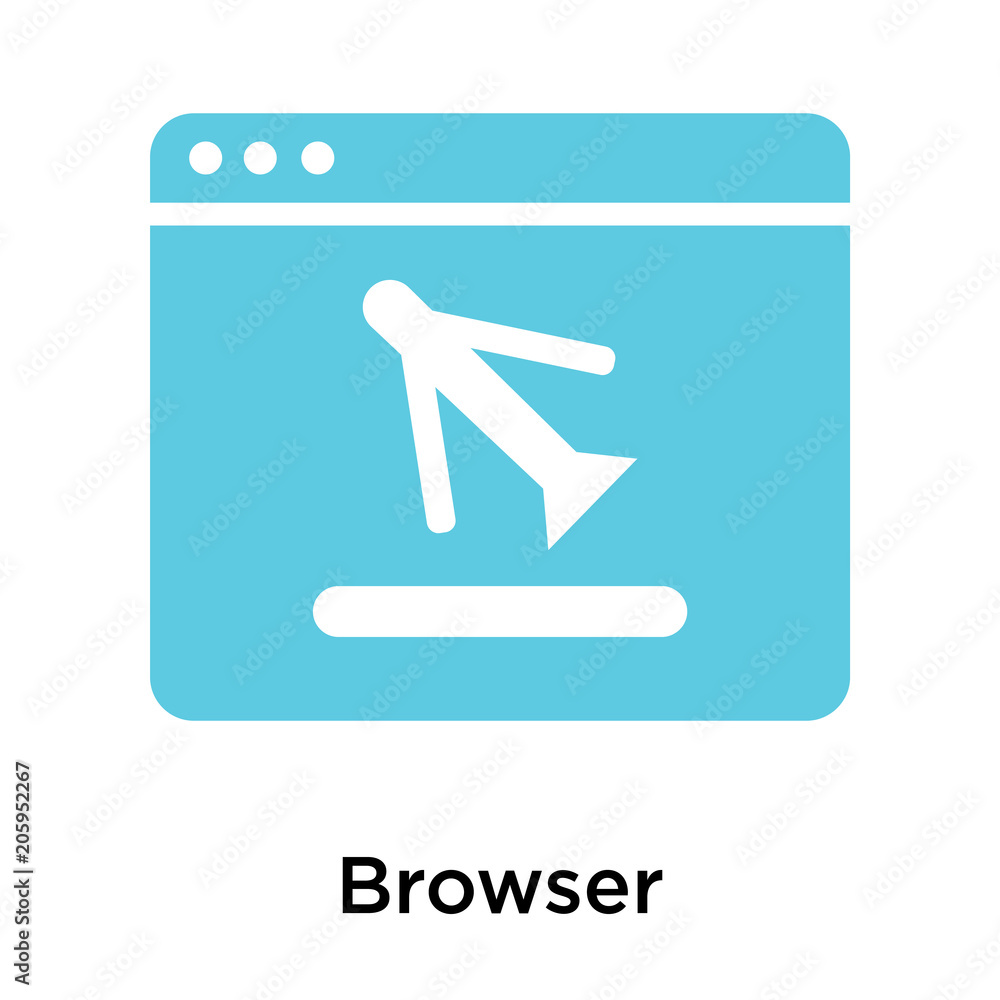 Poster browser icon vector sign and symbol isolated on white background