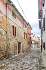 Obraz na płótnie Canvas An ancient stone street in the city of Motovun on Istria in Croatia, Europe.