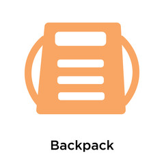 Backpack icon vector sign and symbol isolated on white background