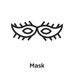 Mask icon vector sign and symbol isolated on white background