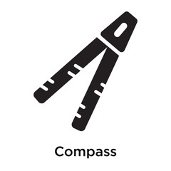 Compass icon vector sign and symbol isolated on white background