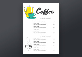 Coffee Shop Menu Layout