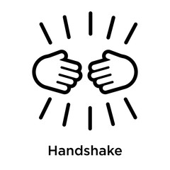 Handshake icon vector sign and symbol isolated on white background