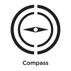 Compass icon vector sign and symbol isolated on white background