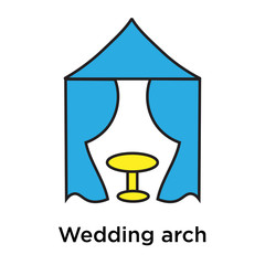 Obraz premium Wedding arch icon vector sign and symbol isolated on white background