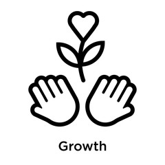 Growth icon vector sign and symbol isolated on white background