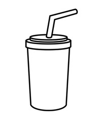 タンブラー(ストロー、線画)