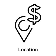 Location icon vector sign and symbol isolated on white background