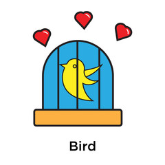 Bird icon vector sign and symbol isolated on white background