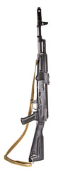 AK-47. Kalashnikov assault rifle on a white background without ammunition