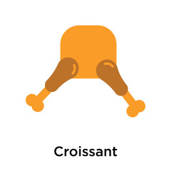 Croissant icon vector sign and symbol isolated on white background
