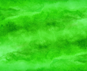 Green watercolor background. by drawing