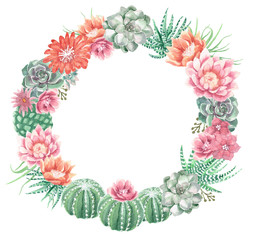 Watercolor Cactus and Succulents