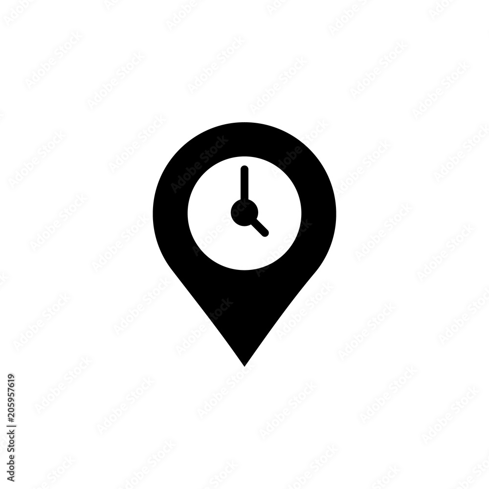 Poster clock in pin icon. element of web icon for mobile concept and web apps. isolated clock in pin icon c