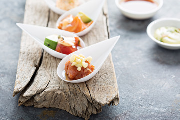 Sushi bite sized appetizers